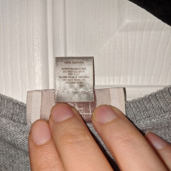 Ann Taylor Loft Gray Button Down Black Sequined Bows Cardigan S - Picture 5 of 12